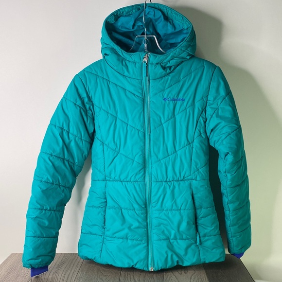 Columbia Kids' Size Large 14/16 Aqua Puffer Jacket - Used - Picture 1 of 8
